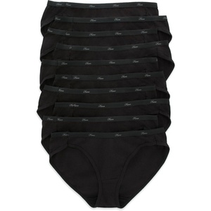 Hanes Women’s Underwear Pack, 10-Pack, Full-Coverage Cotton Blend Panties, Moisture-Wicking Underwear for Women(10-pack Black (Bikini))