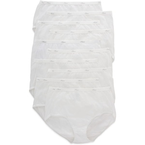 Hanes Women’s Underwear Pack, 10-Pack, Full-Coverage Cotton Blend Panties, Moisture-Wicking Underwear for Women(All White)