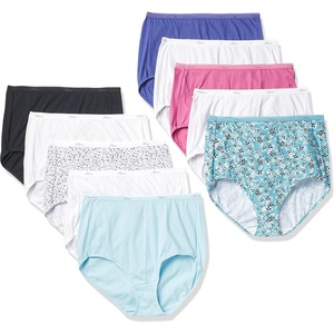 Hanes Women’s Underwear Pack, 10-Pack, Full-Coverage Cotton Blend Panties, Moisture-Wicking Underwear for Women(Assorted Solids/Prints/Heathers (High-waist Brief))