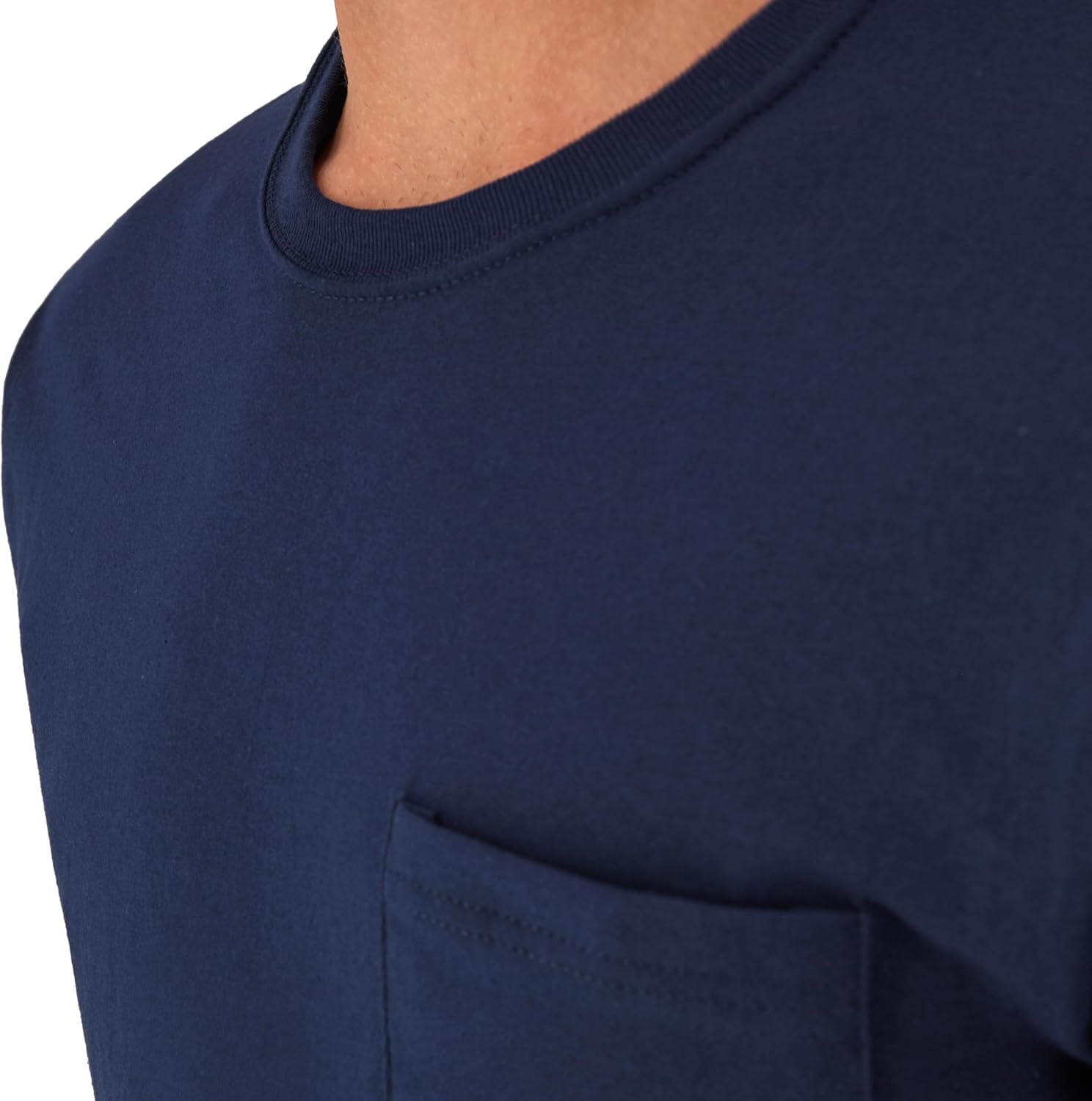 image:imageHanes Mens Pocket TShirt Undershirts 6Pack Cotton Tees Cool breathable amp staytucked Cotton Pocket TShirt 6pack for men with odor protection and Cool Comfort moisture wickingGrey Heather Black White Navy Blue Heather