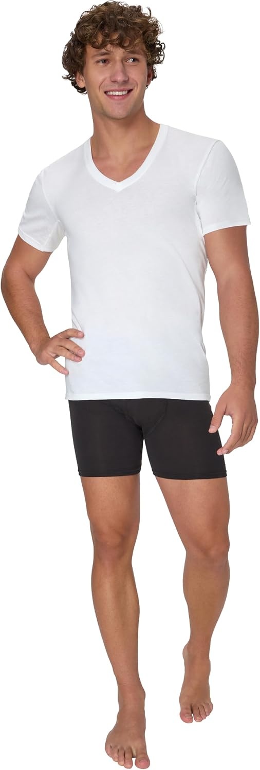 image:imageHanes Mens Sweat Block Undershirt Underarm Sweat Blocking Tee White VNeck TShirt 3Pack
