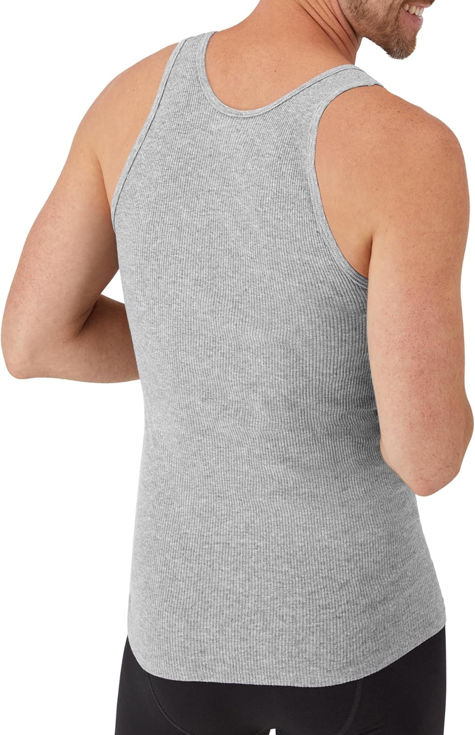 image:imageHanes Mens Tank Undershirt Pack Cotton Tank Undershirt MoistureWicking Breathable White or GreyBlack MultiPackBlackGrey 6 Pack
