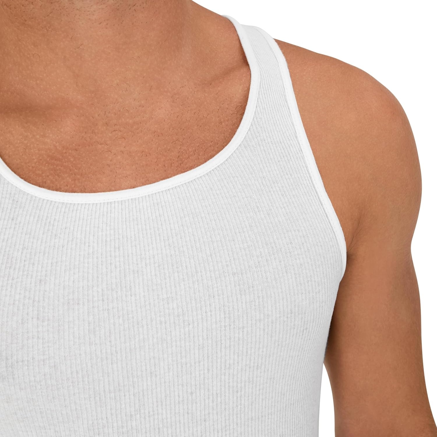 image:imageHanes Mens Tank Undershirt Pack Cotton Tank Undershirt MoistureWicking Breathable White or GreyBlack MultiPackWhite 6 Pack