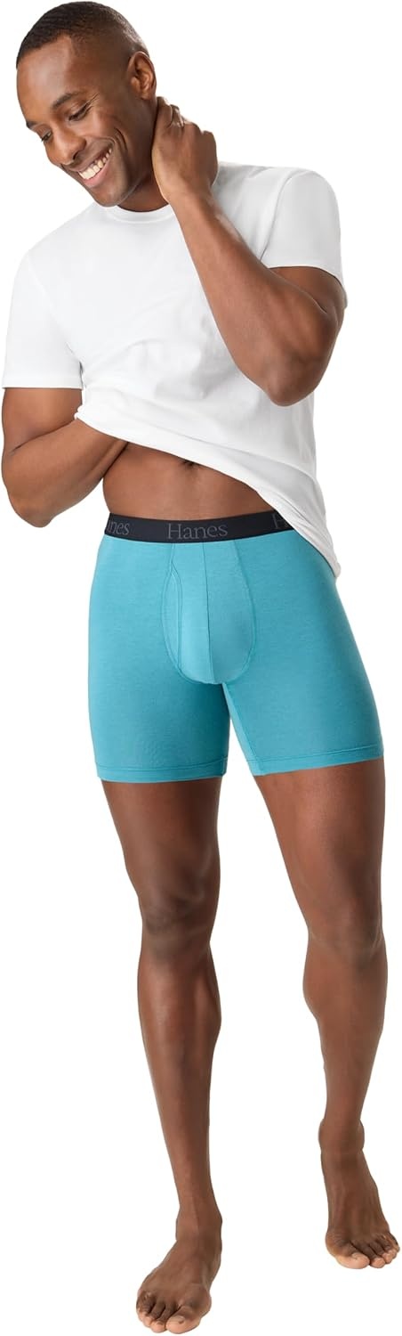 image:imageHanes Mens Total Support Pouch Mens Boxer Brief Underwear Antichafing Moisturewicking Odor Control 3packGreyNavyTurquiose