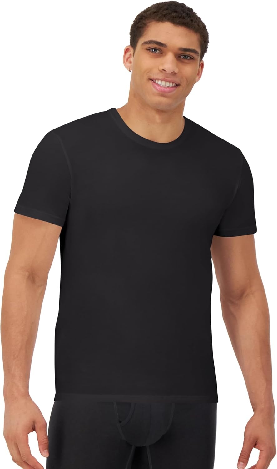 image:imageHanes Mens Ultimate Comfort Fit Cotton Stretch Crewneck Undershirts MultipackBlack