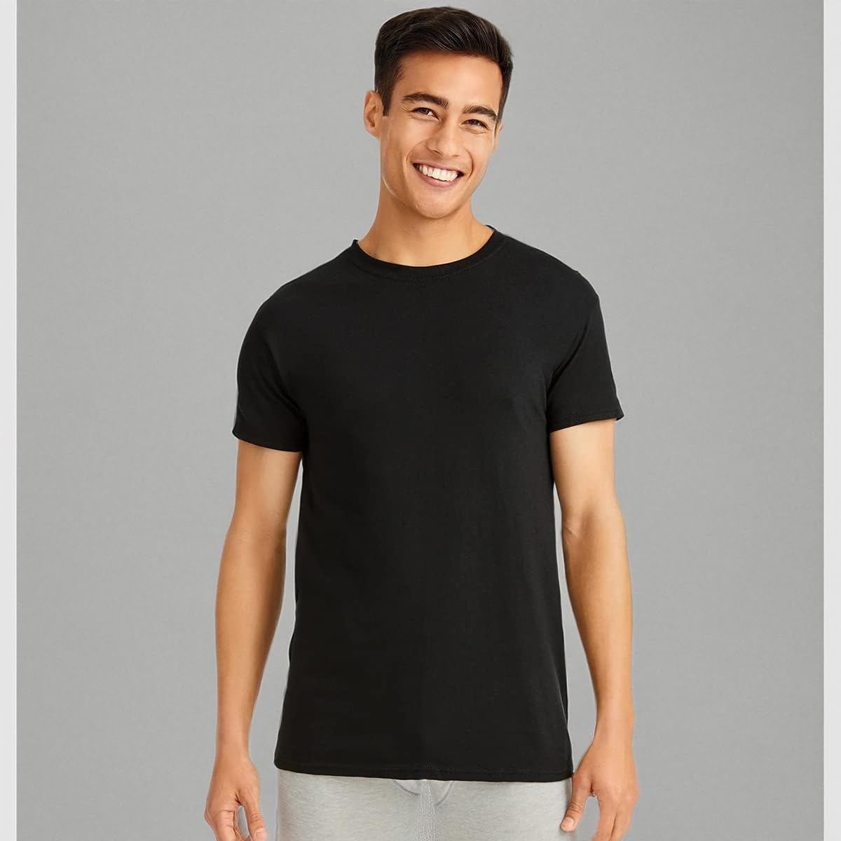 image:imageHanes Mens Ultimate Comfort Fit Cotton Stretch Crewneck Undershirts MultipackBlack