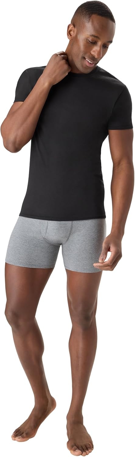 image:imageHanes Mens Ultimate Undershirt ComfortBlend Slim Fit Tees for Men MoistureWickingBlack
