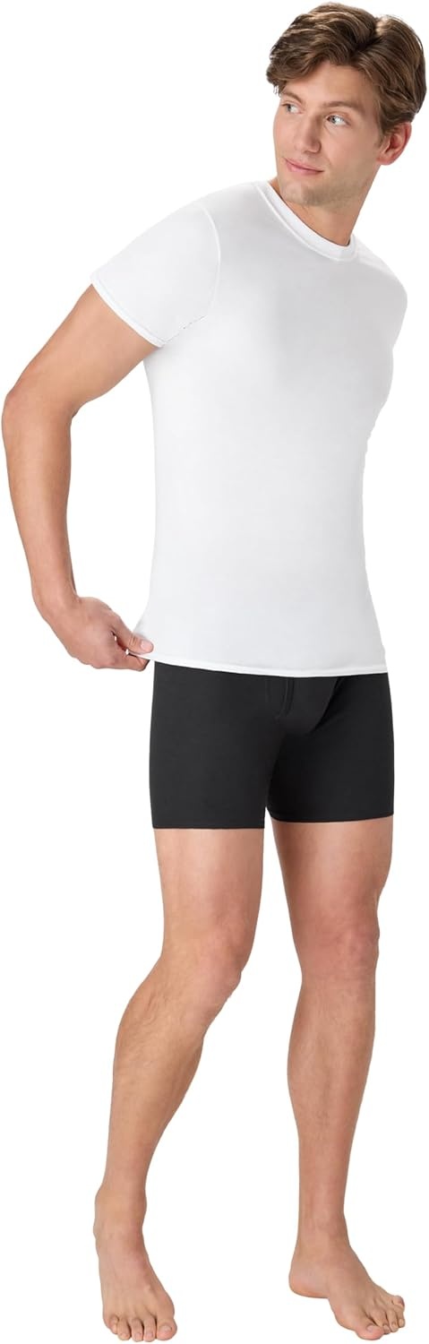 image:imageHanes Mens Ultimate Undershirt ComfortBlend Slim Fit Tees for Men MoistureWickingWhite