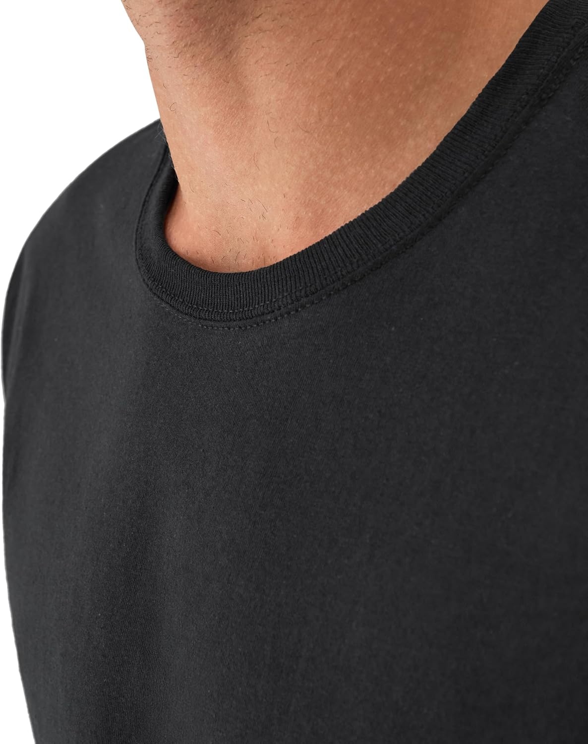 image:imageHanes Mens Undershirt Packs StayTucked Soft Cotton Undershirts Best Undershirts for Men WhiteBlackAsstd MultipacksBlackGreyBlue Assorted 6 Pack