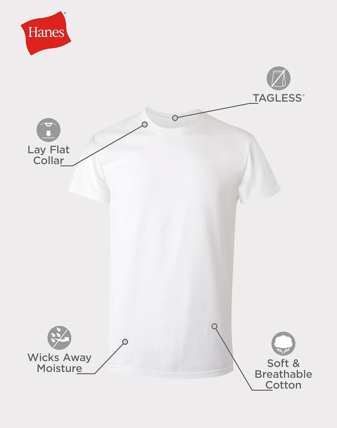 image:imageHanes Mens Undershirt Packs StayTucked Soft Cotton Undershirts Best Undershirts for Men WhiteBlackAsstd MultipacksWhite 3 Pack