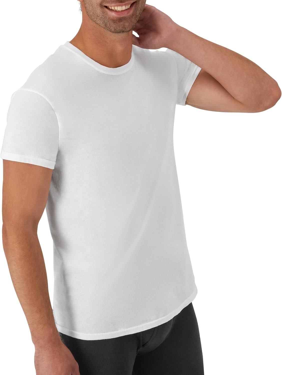 image:imageHanes Mens Undershirt Packs StayTucked Soft Cotton Undershirts Best Undershirts for Men WhiteBlackAsstd MultipacksWhite 3 Pack