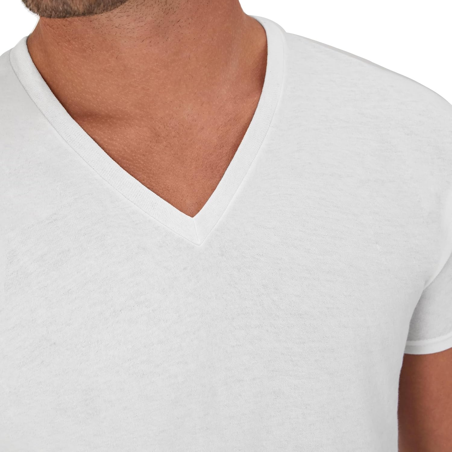 image:imageHanes Mens Undershirts TShirt Pack VNeck Cotton Tees for Men MoistureWicking Odor Control White MultiPackWhite 6 Pack