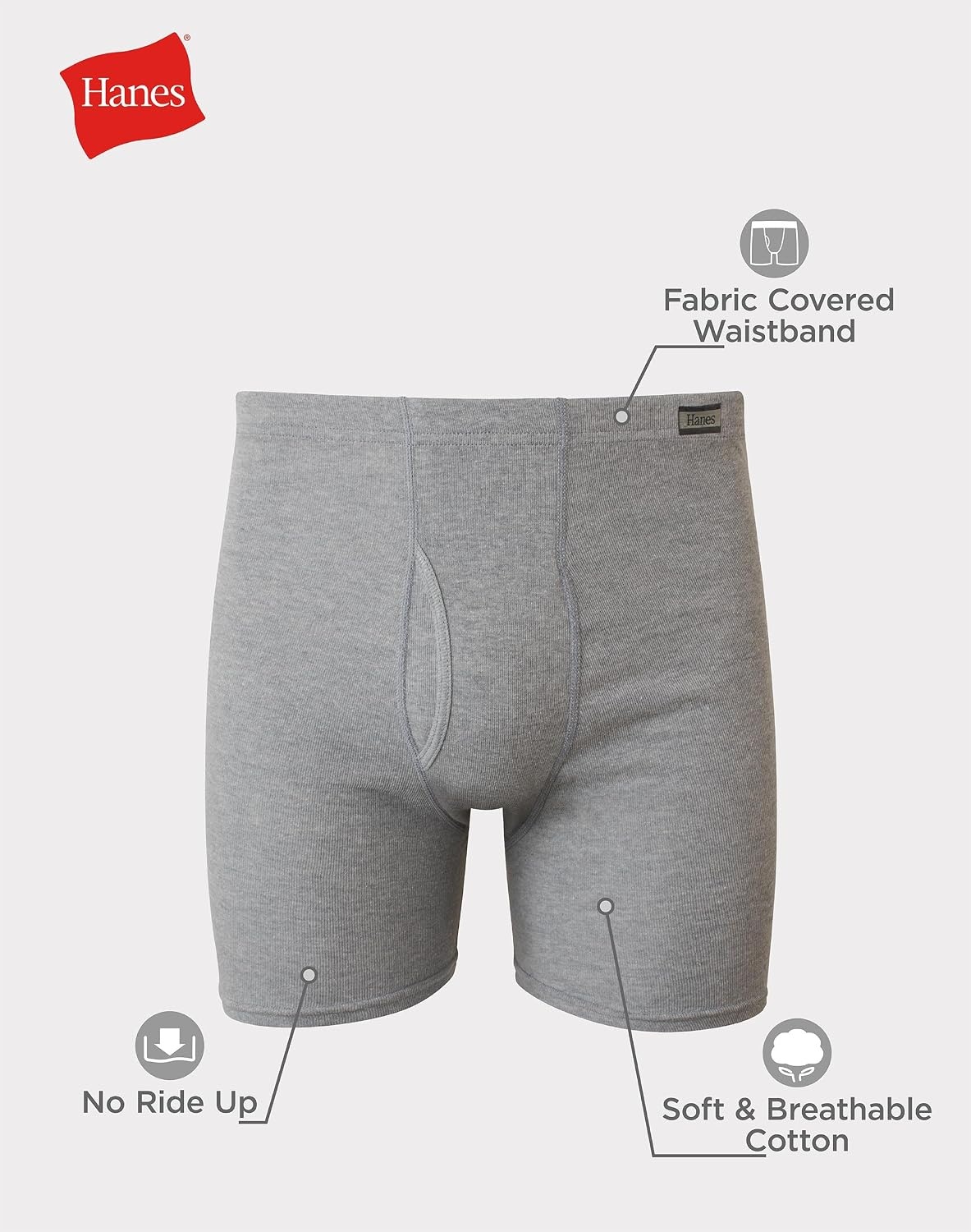 image:imageHanes Mens Underwear Boxer Briefs Pack Moisturewicking Underwear for Men Breathable Cool amp Breathable CottonAssorted