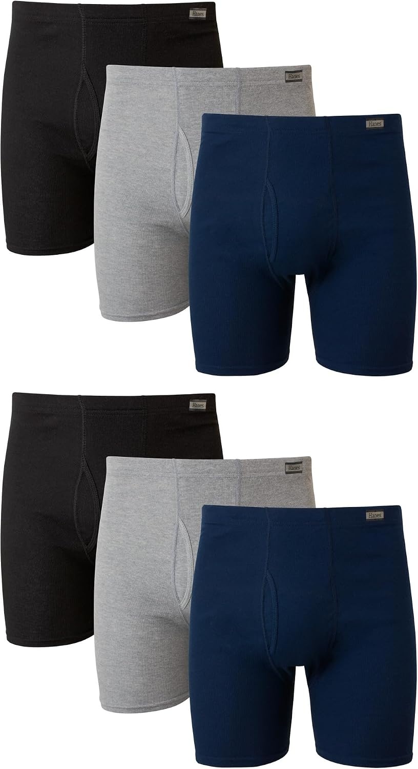 image:imageHanes Mens Underwear Boxer Briefs Pack Moisturewicking Underwear for Men Breathable Cool amp Breathable CottonAssorted