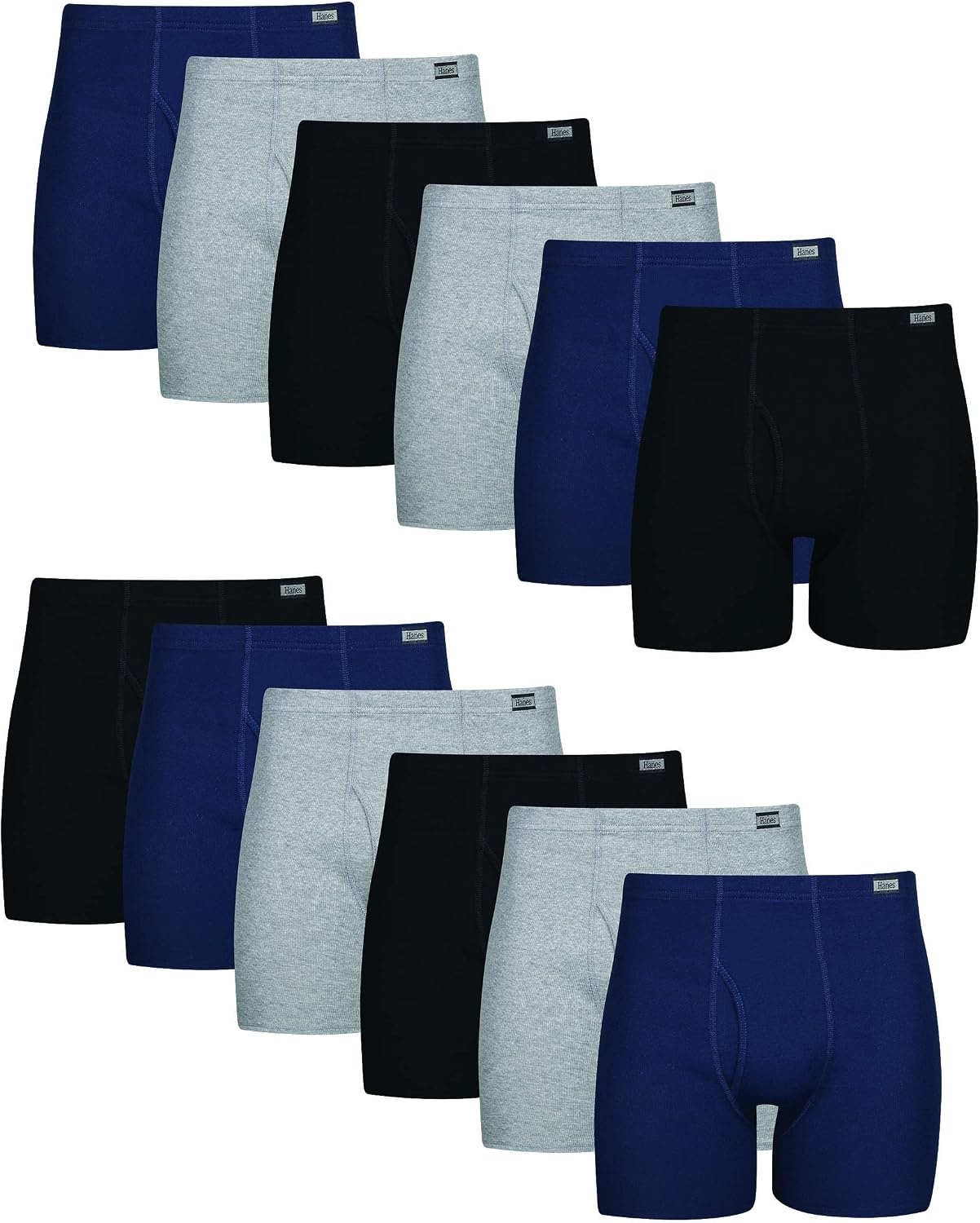 image:imageHanes Mens Underwear Boxer Briefs Pack Moisturewicking Underwear for Men Breathable Cool amp Breathable CottonAssorted