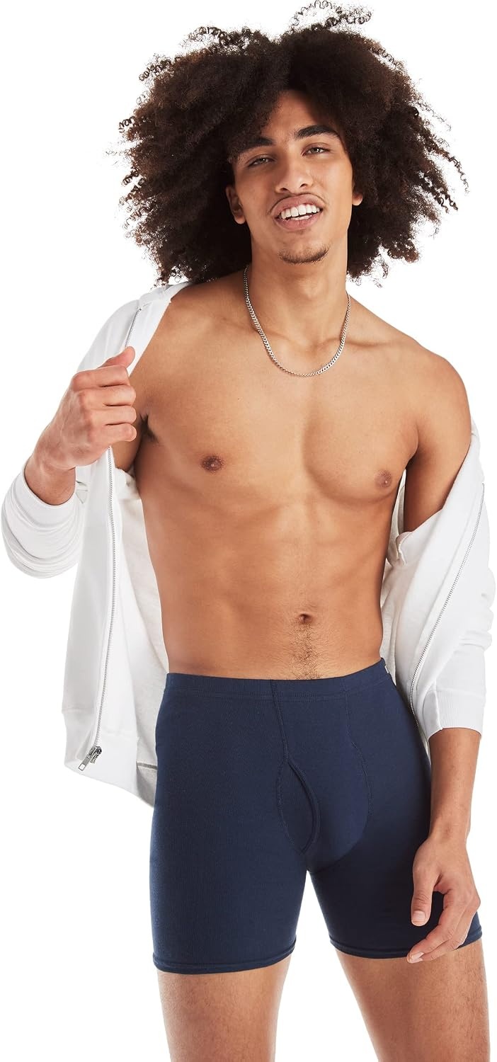image:imageHanes Mens Underwear Boxer Briefs Pack Moisturewicking Underwear for Men Breathable Cool amp Breathable CottonAssorted
