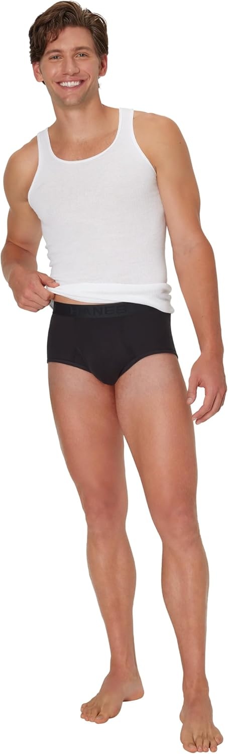 image:imageHanes Mens Underwear Briefs Ultimate Comfortsoft MoistureWicking Tagless Cooling MultipackBlackGray