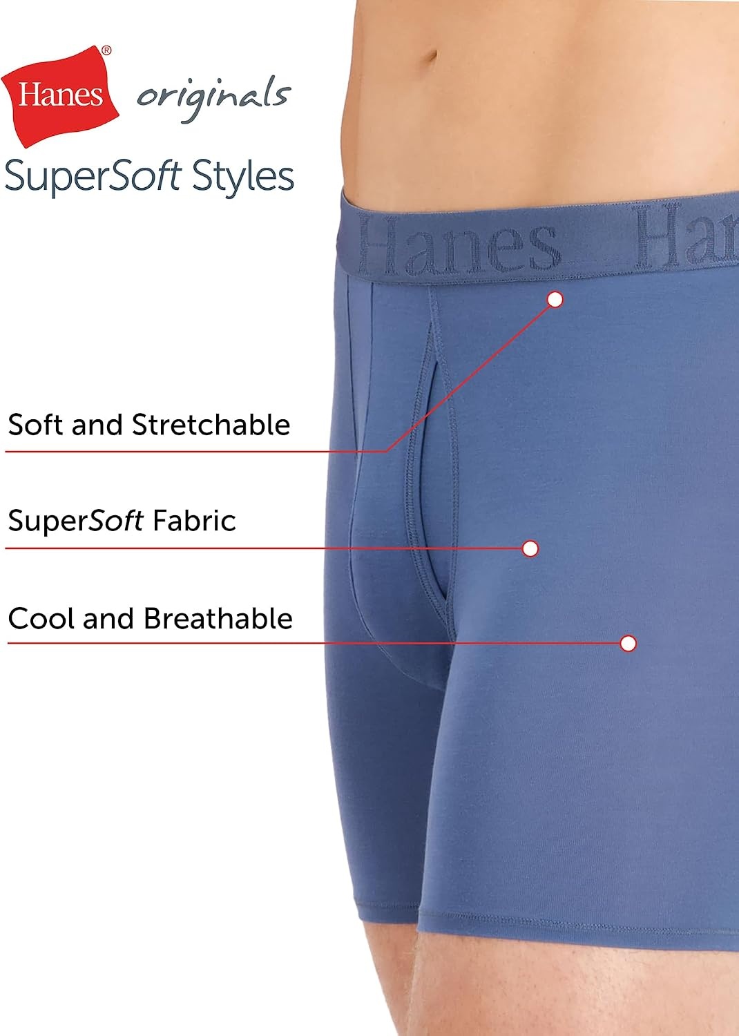 image:imageHanes Mens Underwear SuperSoft Viscose from Bamboo 3Pack Sexy Mens Underwear Short or Regular Leg Boxer BriefsBlack