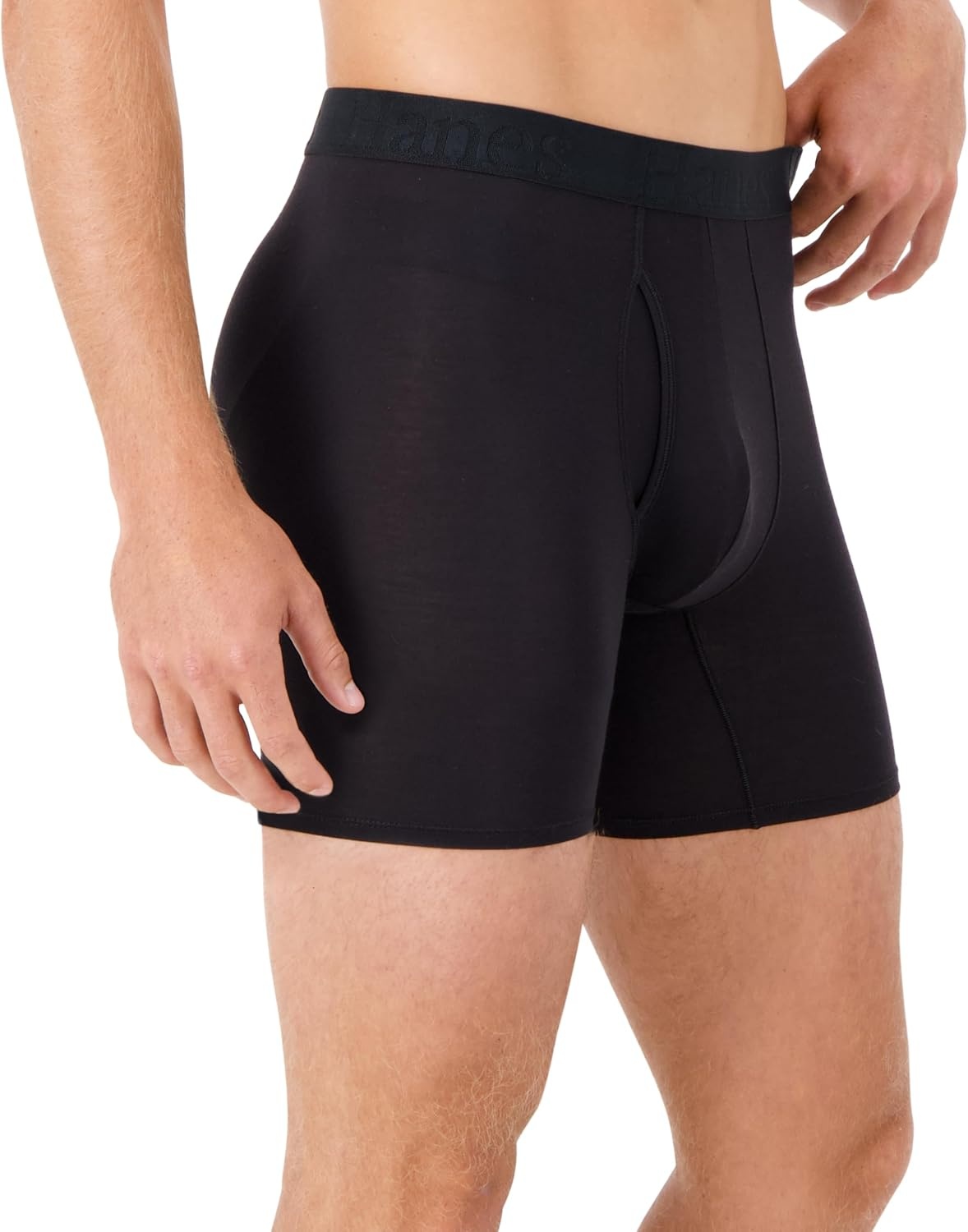 image:imageHanes Mens Underwear SuperSoft Viscose from Bamboo 3Pack Sexy Mens Underwear Short or Regular Leg Boxer BriefsBlack