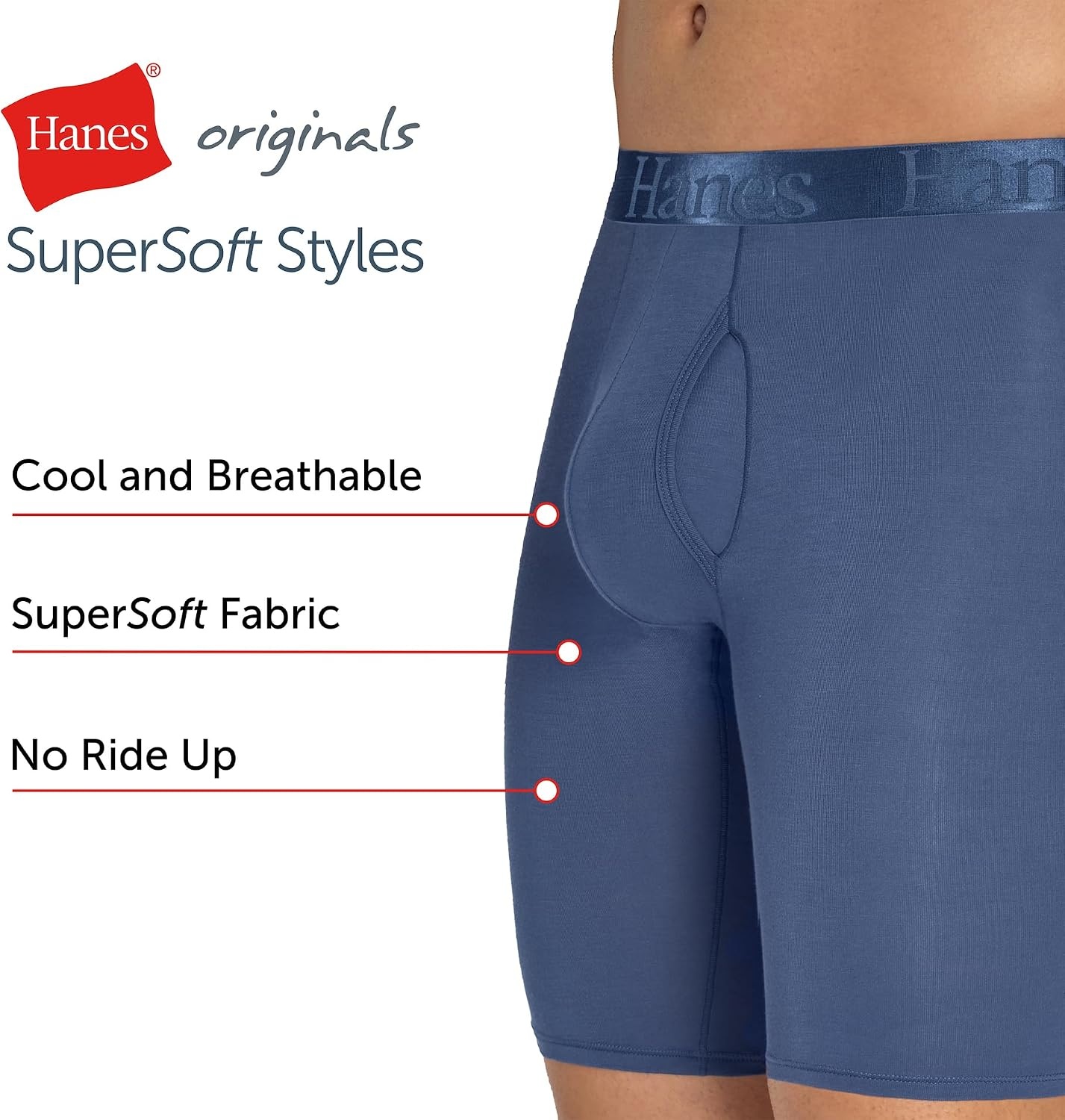 image:imageHanes Mens Underwear SuperSoft Viscose from Bamboo 3Pack Sexy Mens Underwear Short or Regular Leg Boxer BriefsBlackGrey