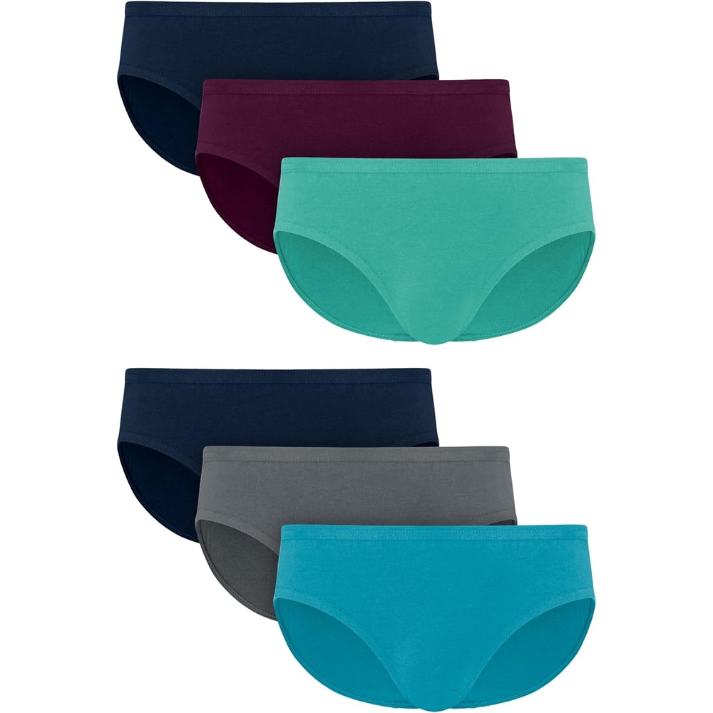 image:imageHanes Mens Bikini Underwear Pack 6Pack Sexy Mens Underwear UltraSoft Stretch Cotton Bikini Briefs WickingIndigo Turquoise Grey Violet Sage