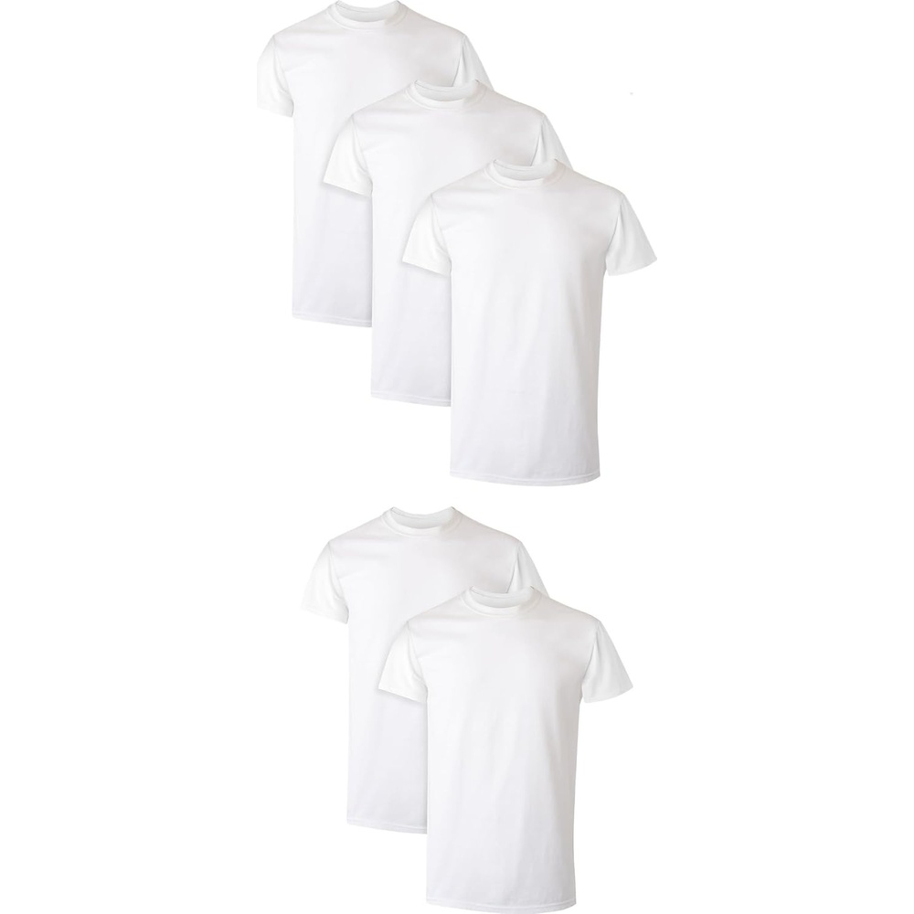 image:imageHanes Mens Performance Undershirt XTemp MoistureWicking Crewneck White 5PackWhite