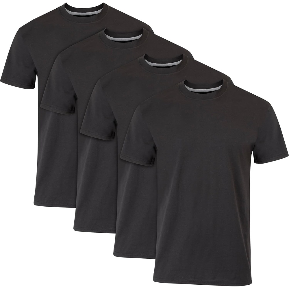 image:imageHanes Mens Ultimate Undershirt ComfortBlend Slim Fit Tees for Men MoistureWickingBlack 4 Pack