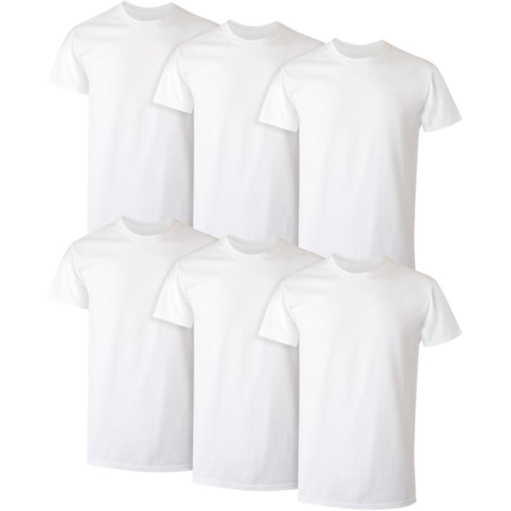 image:imageHanes Mens Undershirt Packs StayTucked Soft Cotton Undershirts Best Undershirts for Men WhiteBlackAsstd MultipacksWhite  6 Pack