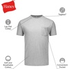 Hanes Men’s Pocket T-Shirt Undershirts 6-Pack, Cotton Tees | Cool, breathable, & stay-tucked Cotton Pocket T-Shirt 6-pack for men with odor protection and Cool Comfort moisture wicking.(Black/Grey)