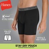 Hanes Men’s Stay Dry Pouch Boxer Briefs, Performance Stretch Boxer Brief With Leak Protection, 3-pack(Black  Grey  Navy Blue)