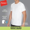 Hanes Men’s Sweat Block Undershirt, Underarm Sweat Blocking Tee, Vneck Or Crewneck, White T-Shirt, 3-Pack(White)