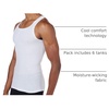 Hanes Men’s Tank Undershirt Pack, Cotton Tank Undershirt, Moisture-Wicking, Breathable, White or Grey/Black, Multi-Pack(White – 6 Pack)