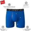 Hanes Men’s Underwear Boxer Briefs Pack, 3-Pack, Total Support Pouch, Long or Short-Leg Boxer Briefs(Blue/Black)