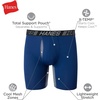 Hanes Men’s Underwear Boxer Briefs Pack, 3-Pack, Total Support Pouch, Long or Short-Leg Boxer Briefs(Blue/Grey/Black)