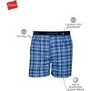 Hanes Men’s Underwear Boxers Pack, Cool & Breathable Cotton Underwear, Moisture-Wicking Boxers for Men(Blue Plaid – 5 Pack)