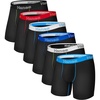 Hanes Men’s Boxer Brief Underwear Pack, Stretch Cotton Boxer Briefs for Men, Moisture-wicking, 6-pack(Black Color Band – 6 Pack)