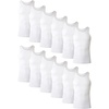 Hanes Men’s Tank Undershirt Pack, Cotton Tank Undershirt, Moisture-Wicking, Breathable, White or Grey/Black, Multi-Pack(White – 12 Pack)