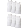 Hanes Men’s Tank Undershirt Pack, Cotton Tank Undershirt, Moisture-Wicking, Breathable, White or Grey/Black, Multi-Pack(White – 6 Pack)