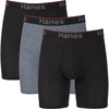 Hanes Men’s Total Support Pouch Men’s Boxer Brief Underwear, Anti-chafing, Moisture-wicking Odor Control, 3-pack(Grey/Black)
