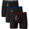 Hanes Men’s Underwear Boxer Briefs Pack, 3-Pack, Total Support Pouch, Long or Short-Leg Boxer Briefs(Black)