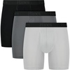 Hanes Men’s Underwear Boxer Briefs or Long-Leg Boxer Briefs Pack, 3 Pack, No-Ride-Up, Stretch-Cotton Men Clothing(Black  Dark Grey  Light Grey – Long Leg Briefs)