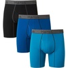 Hanes Men’s Underwear Boxer Briefs or Long-Leg Boxer Briefs Pack, 3 Pack, No-Ride-Up, Stretch-Cotton Men Clothing(Blue/Black – Long Leg Briefs)