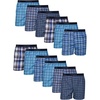 Hanes Men’s Underwear Boxers Pack, Cool & Breathable Cotton Underwear, Moisture-Wicking Boxers for Men(Blue Plaid – 12 Pack)