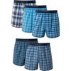 Hanes Men’s Underwear Boxers Pack, Cool & Breathable Cotton Underwear, Moisture-Wicking Boxers for Men(Blue Plaid – 5 Pack)