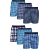 Hanes Men’s Underwear Boxers Pack, Cool & Breathable Cotton Underwear, Moisture-Wicking Boxers for Men(Blue Plaid – 6 Pack)