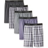 Hanes Men’s Underwear Boxers Pack, Cool & Breathable Cotton Underwear, Moisture-Wicking Boxers for Men(Gray/Purple – 5 Pack)