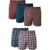 Hanes Men’s Underwear Boxers Pack, Cool & Breathable Cotton Underwear, Moisture-Wicking Boxers for Men(Plaid – 5 Pack)