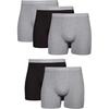 Hanes mens Underwear Boxer Briefs Pack, Cool & Breathable Cotton Moisture-wicking Underwear for Men, No Ride Up(Black/Gray – 5 Pack)