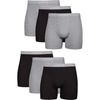 Hanes mens Underwear Boxer Briefs Pack, Cool & Breathable Cotton Moisture-wicking Underwear for Men, No Ride Up(Black/Gray – 6 Pack)