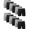 Hanes mens Underwear Boxer Briefs Pack, Cool & Breathable Cotton Moisture-wicking Underwear for Men, No Ride Up(Black/Grey Heather – 12 Pack)